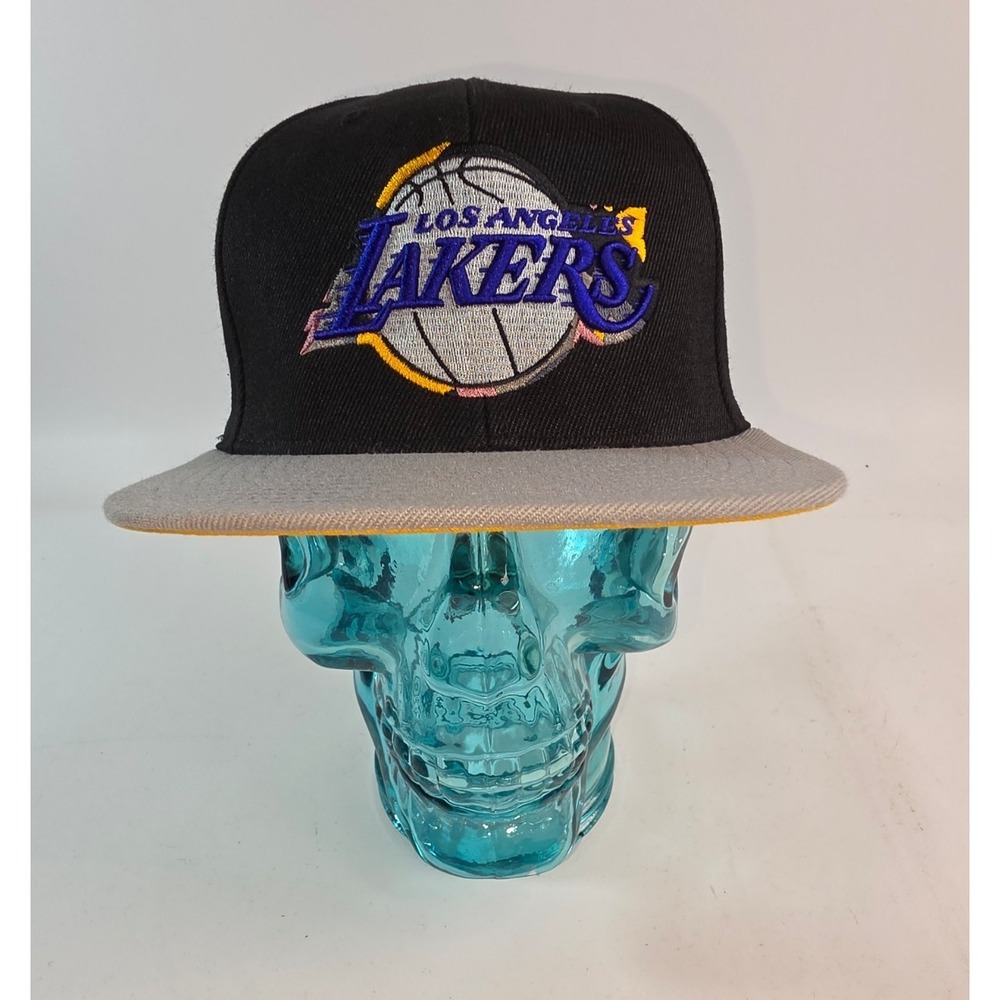 NEW LA Lakers Mitchell & Ness Hardwood Classics Wear Away Visor Snapback Hat